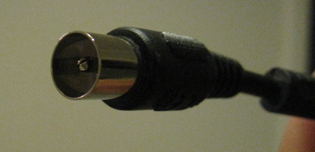 A TV aerial co-ax plug