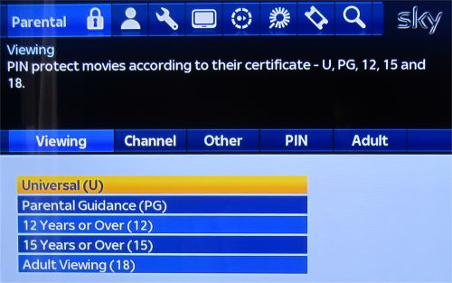 Sky Parental Controls Age Restriction