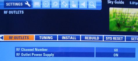 Sky+ HD Box RF Outlet Settings