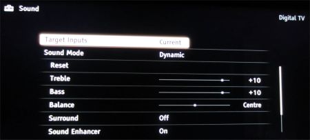 TV Sound Settings Screen